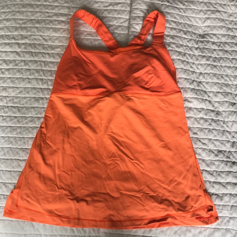 Gently used orange Lululemon tank
